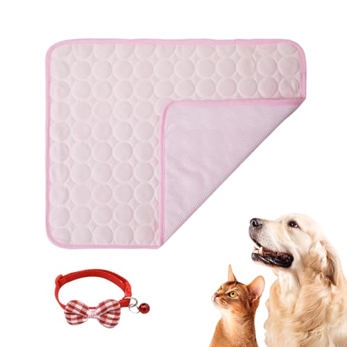Knubbuf Premium Kühlmatte für Hunde, Nordseepfote Kühlmatte, Nordseepfote Kühldecke Hund, Selbstkühlende Hundematte, Waschbar, rutschfest, Kühldecke für Hunde Und Katzen (Rosa, M) von Knubbuf