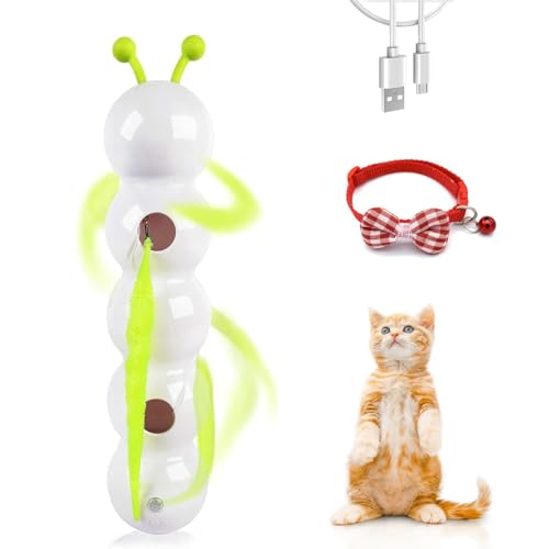 Knubbuf Wuselwurm Katzenspielzeug, Smart Motion Katzenspielzeug, Interaktives Spielzeug Für Katzen, Spielzeug Katzen Elektrisch, Spaß Für Stubentiger Durch Wand- & Fenstermontage (1Pc) von Knubbuf