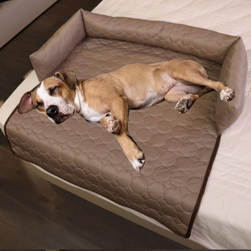 Pelzbarn Kühlendes Sofabett, Kühlbett für Hunde, Kühldecke Hund, Hundekühlmatte Selbstkühlend, Bequemes Wasserdichtes Katzen/Hundebett für den Sommer (Braun,L:90 * 90cm) von Knubbuf