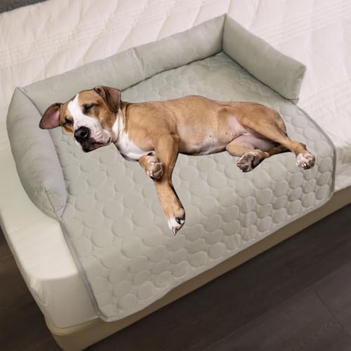 Pelzbarn Kühlendes Sofabett, Kühlbett für Hunde, Kühldecke Hund, Hundekühlmatte Selbstkühlend, Bequemes Wasserdichtes Katzen/Hundebett für den Sommer (Grau,L:90 * 90cm) von Knubbuf