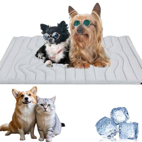 Topbashgo KüHlmatte Hund, KüHlbett Hund, Pfotenchill KüHlmatte Hunde, Abrieb Bissfest NatüRliche KüHlung, KatzenküHlmatten Krallenfest, rutschfest und Maschinenwaschbar (Grün, XL) von Knubbuf