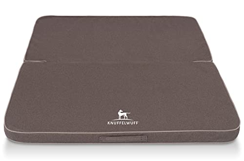 Knuffelwuff Faltbare Reisematte Orthopädisch Tacoma Hundematte aus Velours mit Handwebcharakter 140 x 120cm Graubraun - Abnehmbarer Bezug - waschbar - für große, mittelgroße und kleine Hunde Knuffelwuff Faltbare Reisematte Orthopädisch Tacoma Hundematte aus Velours mit Handwebcharakter 140 x 120cm Graubraun - Abnehmbarer Bezug - waschbar - für große, mittelgroße und kleine Hunde von Knuffelwuff