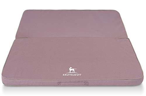 Knuffelwuff Faltbare Reisematte Orthopädisch Tacoma aus Velours mit Handwebcharakter 140 x 120cm Rosa von Knuffelwuff