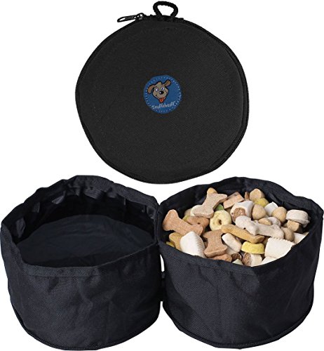 Knuffelwuff 13896 2in1 Faltbarer Reisenapf Futternapf Wassernapf für Hunde, 2 x 2 Liter, schwarz Knuffelwuff 13896 2in1 Faltbarer Reisenapf Futternapf Wassernapf für Hunde, 2 x 2 Liter, schwarz von Knuffelwuff