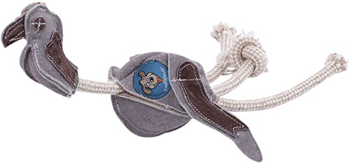 Knuffelwuff 13898-002 Robustes Hundespielzeug Wildleder Geier mit Seil groß, 50 cm von Knuffelwuff