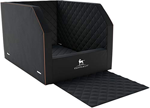 Knuffelwuff Cargo Hundebox Auto Hunde Autositz Hundetransportbox Transportbox Hund Rücksitz 60 x 50 x 50cm Schwarz von Knuffelwuff