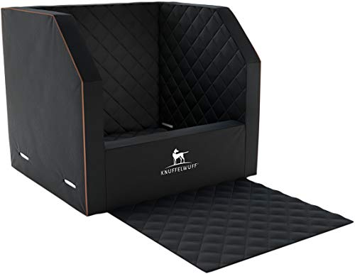 Knuffelwuff Cargo Hundebox Auto Hunde Autositz Hundetransportbox Transportbox Hund Vordersitz 35 x 35 x 25cm Schwarz von Knuffelwuff