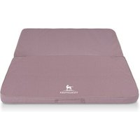 Knuffelwuff Faltbare Reisematte Orthopädisch Roanoke aus Laser gestepptem Kunstleder hellrosa XL von Knuffelwuff