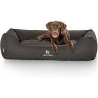 Knuffelwuff Hundebett Crispino aus Velours mit Handwebcharakter schwarz XXL von Knuffelwuff