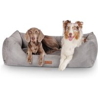 Knuffelwuff Hundebett Dreamline aus Velours grau XL von Knuffelwuff