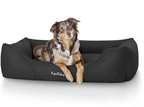Knuffelwuff Hundebett Finlay aus Nylongewebe M-L 85 x 63cm Schwarz - Hundesofa mit erhöhte Ränder und abnehmbarem Bezug - leicht zu reinigen - für große, mittelgroße und kleine Hunde Knuffelwuff Hundebett Finlay aus Nylongewebe M-L 85 x 63cm Schwarz - Hundesofa mit erhöhte Ränder und abnehmbarem Bezug - leicht zu reinigen - für große, mittelgroße und kleine Hunde von Knuffelwuff
