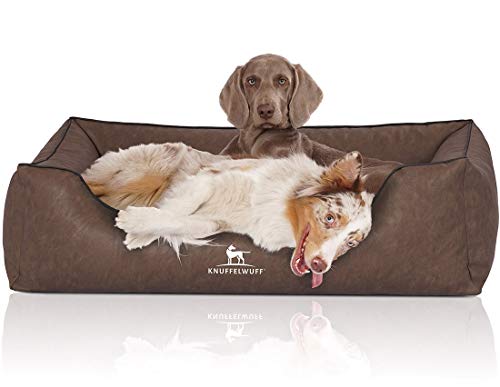 Knuffelwuff Hundebett Henderson aus marmoriertem Kunstleder Übergröße XXXL 155 x 105cm Braun - Abnehmbarer Bezug - leicht zu reinigen - für große, mittelgroße und kleine Hunde Knuffelwuff Hundebett Henderson aus marmoriertem Kunstleder Übergröße XXXL 155 x 105cm Braun - Abnehmbarer Bezug - leicht zu reinigen - für große, mittelgroße und kleine Hunde von Knuffelwuff
