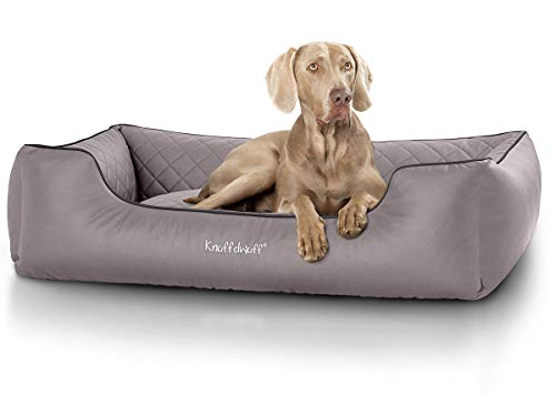 Knuffelwuff Hundebett Kunstleder Hundekorb Hundesofa Hundekissen Hundekörbchen waschbar Milan, M-L 85 x 63cm, grau Knuffelwuff Hundebett Kunstleder Hundekorb Hundesofa Hundekissen Hundekörbchen waschbar Milan, M-L 85 x 63cm, grau von Knuffelwuff
