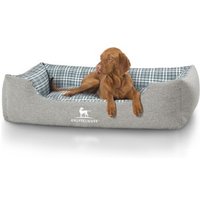 Knuffelwuff Hundebett Lennard aus Velours mit Karomuster grau/ grün XXL von Knuffelwuff