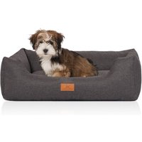 Knuffelwuff Hundebett Lotte aus Velours mit feinem Handwebcharakter von Knuffelwuff