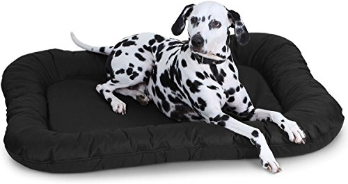 Knuffelwuff Wasserfestes In und Outdoor Hundebett Lucky aus Nylongewebe XL 90 x 75cm Schwarz - abnehmbarer Bezug - waschbar - für große, mittelgroße und kleine Hunde von Knuffelwuff