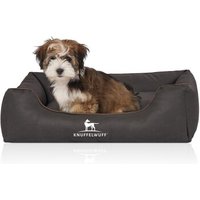 Knuffelwuff Hundebett Scottsdale aus Kunstleder schwarz M-L von Knuffelwuff