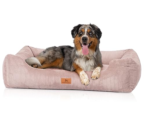 Knuffelwuff Hundebett aus Cord mit handgewebtem Charakter Olivia M-L, 85 x 63 cm, Rosa, Abnehmbarer Bezug, waschbar, für große, mittlere und kleine Hunde Knuffelwuff Hundebett aus Cord mit handgewebtem Charakter Olivia M-L, 85 x 63 cm, Rosa, Abnehmbarer Bezug, waschbar, für große, mittlere und kleine Hunde von Knuffelwuff