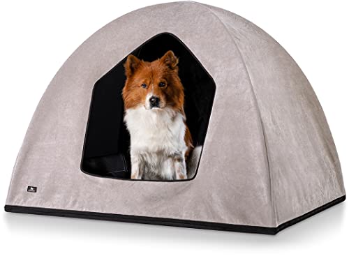 Knuffelwuff Hundehöhle Hundezelt Yucatan passend für Hundebetten, Hundematten, Hundekörbchen, Hundekissen XXL 120 x 100 x 95cm Beige von Knuffelwuff