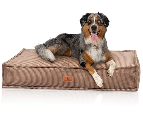 Knuffelwuff Hundekissen Lesedi aus Cord mit Handwebcharakter 120x80cm Braun - Abnehmbarer Bezug - waschbar - für große, mittelgroße und kleine Hunde Knuffelwuff Hundekissen Lesedi aus Cord mit Handwebcharakter 120x80cm Braun - Abnehmbarer Bezug - waschbar - für große, mittelgroße und kleine Hunde von Knuffelwuff