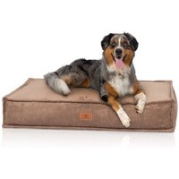 Knuffelwuff Hundekissen Lesedi aus Cord mit Handwebcharakter braun XXL von Knuffelwuff