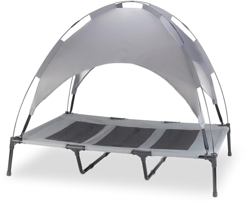 Knuffelwuff Hundeliege In und Outdoor mit Sonnenschutz Dach XXL 122x92x95cm - Geräumige, erhöhte Hundebett mit rutschfesten Fußpolster - Atmungsaktiv und wetterfest - Schütz vor Hitze und UV-Strahlen Knuffelwuff Hundeliege In und Outdoor mit Sonnenschutz Dach XXL 122x92x95cm - Geräumige, erhöhte Hundebett mit rutschfesten Fußpolster - Atmungsaktiv und wetterfest - Schütz vor Hitze und UV-Strahlen von Knuffelwuff