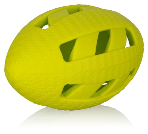 Knuffelwuff Hundespielzeug Snackball Futter Rugby aus TPR - Schwimmfähiger Apportierball, Snackball,Futterball - zahnfreundliches Material - Ideal für aktive Spiele und Training im Freien von Knuffelwuff