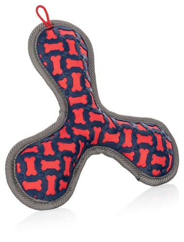 Knuffelwuff Hundespielzeug Tri Flyer Red aus Gummi und Gewebe - Griffig, Zahnfreundlich und Bindung stärkend - Schwimmfähig, Ideal für Spiel und Konditiontraining für alle Große & Kleine Hunde Knuffelwuff Hundespielzeug Tri Flyer Red aus Gummi und Gewebe - Griffig, Zahnfreundlich und Bindung stärkend - Schwimmfähig, Ideal für Spiel und Konditiontraining für alle Große & Kleine Hunde von Knuffelwuff