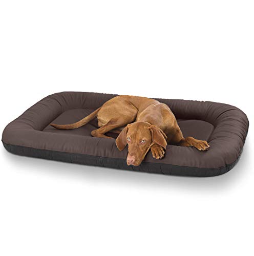 Knuffelwuff Kunstleder Hundebett Jerry XXL 120 x 85 Braun - Hundematte mit abnehmbarer Bezug - waschbar - Rutschfester Unterseite - für große, mittelgroße und kleine Hunde Knuffelwuff Kunstleder Hundebett Jerry XXL 120 x 85 Braun - Hundematte mit abnehmbarer Bezug - waschbar - Rutschfester Unterseite - für große, mittelgroße und kleine Hunde von Knuffelwuff