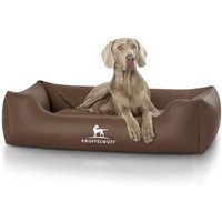 Knuffelwuff Kunstleder Hundebett Sidney braun XXXL von Knuffelwuff
