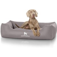 Knuffelwuff Kunstleder Hundebett Sidney grau XL von Knuffelwuff