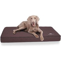 Knuffelwuff Orthopädische Hundematte Juna aus laser-gestepptem Kunstleder braun XXXL von Knuffelwuff