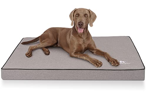 Knuffelwuff Orthopädische Hundematte Nantucket aus Velours mit Handwebcharakter XL 100 x 70cm Grau - Abnehmbarer Bezug - waschbar - für große, mittelgroße und kleine Hunde Knuffelwuff Orthopädische Hundematte Nantucket aus Velours mit Handwebcharakter XL 100 x 70cm Grau - Abnehmbarer Bezug - waschbar - für große, mittelgroße und kleine Hunde von Knuffelwuff