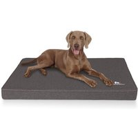 Knuffelwuff Orthopädische Hundematte Nantucket aus Velours mit Handwebcharakter anthrazit XL von Knuffelwuff