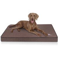 Knuffelwuff Orthopädische Hundematte Nantucket aus Velours mit Handwebcharakter braun XXXL von Knuffelwuff