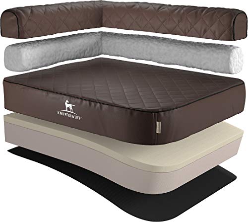 Knuffelwuff Orthopädisches Eck Hundebett Winslow aus Laser-gestepptem Kunstleder Übergröße XXXL 140 x 100cm Lehne Links Braun Knuffelwuff Orthopädisches Eck Hundebett Winslow aus Laser-gestepptem Kunstleder Übergröße XXXL 140 x 100cm Lehne Links Braun von Knuffelwuff
