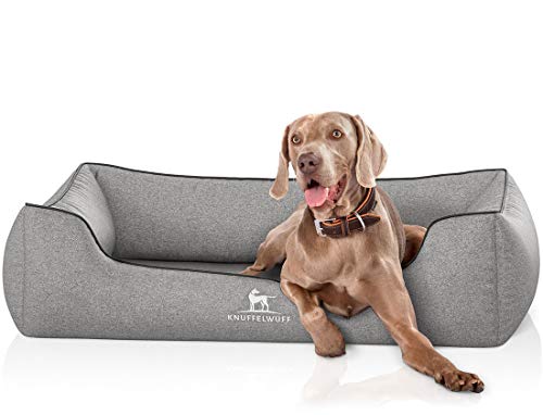 Knuffelwuff Orthopädisches Hundebett Amelie aus Velours mit Handwebcharakter Übergröße XXXL 155cm x 105cm Grau - abnehmbarer Bezug - waschbar - für große, mittelgroße und kleine Hunde Knuffelwuff Orthopädisches Hundebett Amelie aus Velours mit Handwebcharakter Übergröße XXXL 155cm x 105cm Grau - abnehmbarer Bezug - waschbar - für große, mittelgroße und kleine Hunde von Knuffelwuff