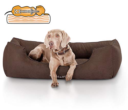 Knuffelwuff Orthopädisches Hundebett Amelie aus Velours mit Handwebcharakter XL 105 x 75cm Braun - abnehmbarer Bezug - waschbar - für große, mittelgroße und kleine Hunde Knuffelwuff Orthopädisches Hundebett Amelie aus Velours mit Handwebcharakter XL 105 x 75cm Braun - abnehmbarer Bezug - waschbar - für große, mittelgroße und kleine Hunde von Knuffelwuff