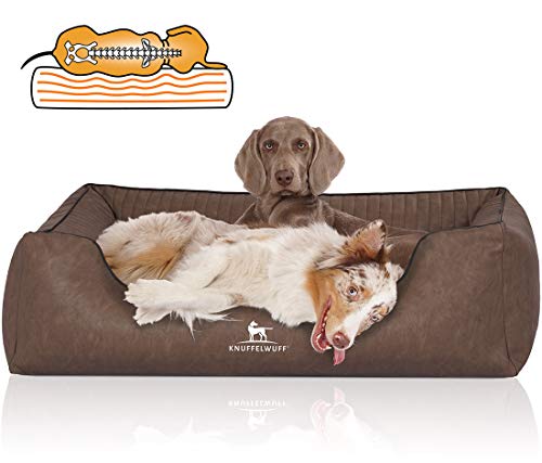 Knuffelwuff Orthopädisches Hundebett Chesapeake aus Laser gestepptem marmoriertem Kunstleder XL 105 x 75cm Braun - Abnehmbarer Bezug - leicht zu reinigen - für große, mittelgroße und kleine Hunde Knuffelwuff Orthopädisches Hundebett Chesapeake aus Laser gestepptem marmoriertem Kunstleder XL 105 x 75cm Braun - Abnehmbarer Bezug - leicht zu reinigen - für große, mittelgroße und kleine Hunde von Knuffelwuff