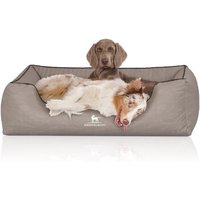 Knuffelwuff Orthopädisches Hundebett Columbia aus laser-gestepptem Kunstleder hellgrau XXL Knuffelwuff Orthopädisches Hundebett Columbia aus laser-gestepptem Kunstleder hellgrau XXL von Knuffelwuff