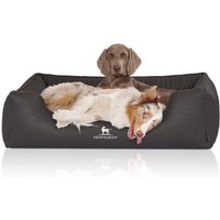 Knuffelwuff Orthopädisches Hundebett Columbia aus laser-gestepptem Kunstleder schwarz XXL von Knuffelwuff