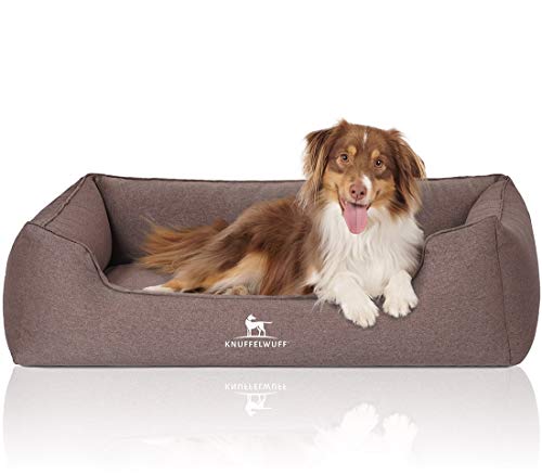 Knuffelwuff Orthopädisches Hundebett Leano aus Velours mit Handwebcharakter XL 105 x 75cm Braun - abnehmbarer Bezug - waschbar - für große, mittelgroße und kleine Hunde Knuffelwuff Orthopädisches Hundebett Leano aus Velours mit Handwebcharakter XL 105 x 75cm Braun - abnehmbarer Bezug - waschbar - für große, mittelgroße und kleine Hunde von Knuffelwuff