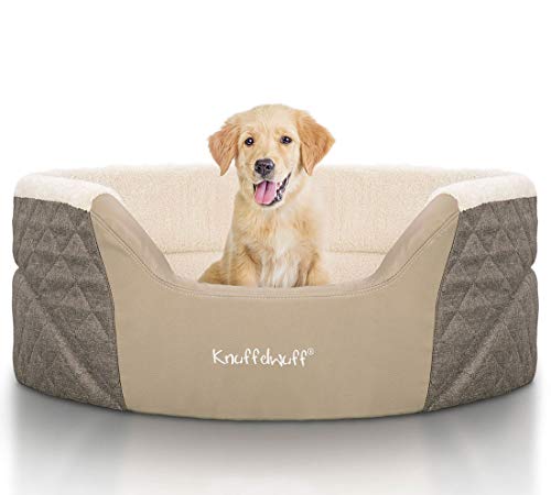 Knuffelwuff Orthopädisches Hundebett Lena aus Velours und Kunstleder mit hohem Schaumstoffrand XL 90 x 66cm Braun/Beige - Rutschfester Unterboden - Leicht zu Reinigen EU Knuffelwuff Orthopädisches Hundebett Lena aus Velours und Kunstleder mit hohem Schaumstoffrand XL 90 x 66cm Braun/Beige - Rutschfester Unterboden - Leicht zu Reinigen EU von Knuffelwuff