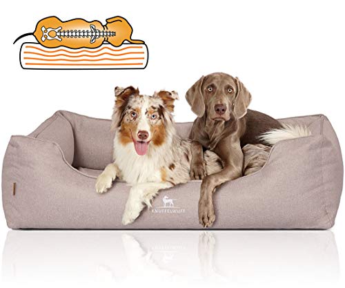 Knuffelwuff Orthopädisches Hundebett Luisa aus Velours mit feinem Handwebcharakter Sunshine Edition XL 105 x 75cm Beige - abnehmbarer Bezug - waschbar - für große, mittelgroße und kleine Hunde Knuffelwuff Orthopädisches Hundebett Luisa aus Velours mit feinem Handwebcharakter Sunshine Edition XL 105 x 75cm Beige - abnehmbarer Bezug - waschbar - für große, mittelgroße und kleine Hunde von Knuffelwuff