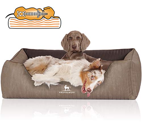 Knuffelwuff Orthopädisches Hundebett Outlander aus Laser-gestepptem Kunstleder XXL 120 x 85cm Natur/Braun - Abnehmbarer Bezug - leicht zu reinigen - für große, mittelgroße und kleine Hunde Knuffelwuff Orthopädisches Hundebett Outlander aus Laser-gestepptem Kunstleder XXL 120 x 85cm Natur/Braun - Abnehmbarer Bezug - leicht zu reinigen - für große, mittelgroße und kleine Hunde von Knuffelwuff