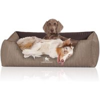 Knuffelwuff Orthopädisches Hundebett Outlander aus laser-gestepptem Kunstleder braun XL von Knuffelwuff