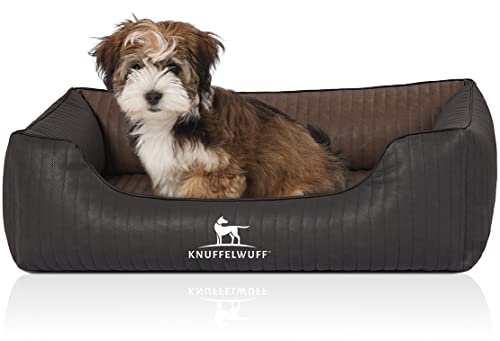 Knuffelwuff Orthopädisches Hundebett Rough Road aus laser-gestepptem marmoriertem Kunstleder M-L 85 x 63cm Schwarz/Braun Knuffelwuff Orthopädisches Hundebett Rough Road aus laser-gestepptem marmoriertem Kunstleder M-L 85 x 63cm Schwarz/Braun von Knuffelwuff