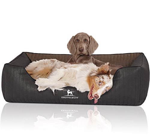 Knuffelwuff Orthopädisches Hundebett Rough Road aus laser-gestepptem marmoriertem Kunstleder XXL 120 x 85cm Schwarz/Braun Knuffelwuff Orthopädisches Hundebett Rough Road aus laser-gestepptem marmoriertem Kunstleder XXL 120 x 85cm Schwarz/Braun von Knuffelwuff