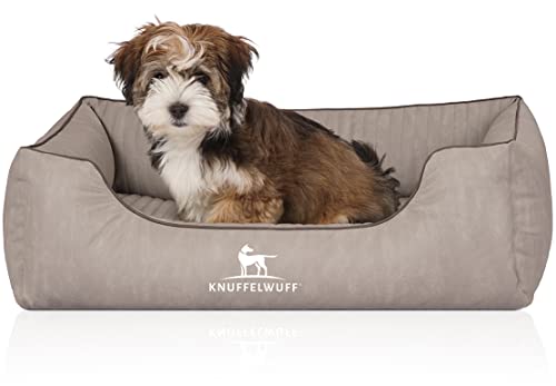 Knuffelwuff Orthopädisches Hundebett Tampa aus laser-gestepptem Kunstleder M-L 85 x 63cm Grau Knuffelwuff Orthopädisches Hundebett Tampa aus laser-gestepptem Kunstleder M-L 85 x 63cm Grau von Knuffelwuff