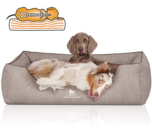 Knuffelwuff Orthopädisches Hundebett Tampa aus laser-gestepptem Kunstleder XL 105 x 75cm Grau Knuffelwuff Orthopädisches Hundebett Tampa aus laser-gestepptem Kunstleder XL 105 x 75cm Grau von Knuffelwuff